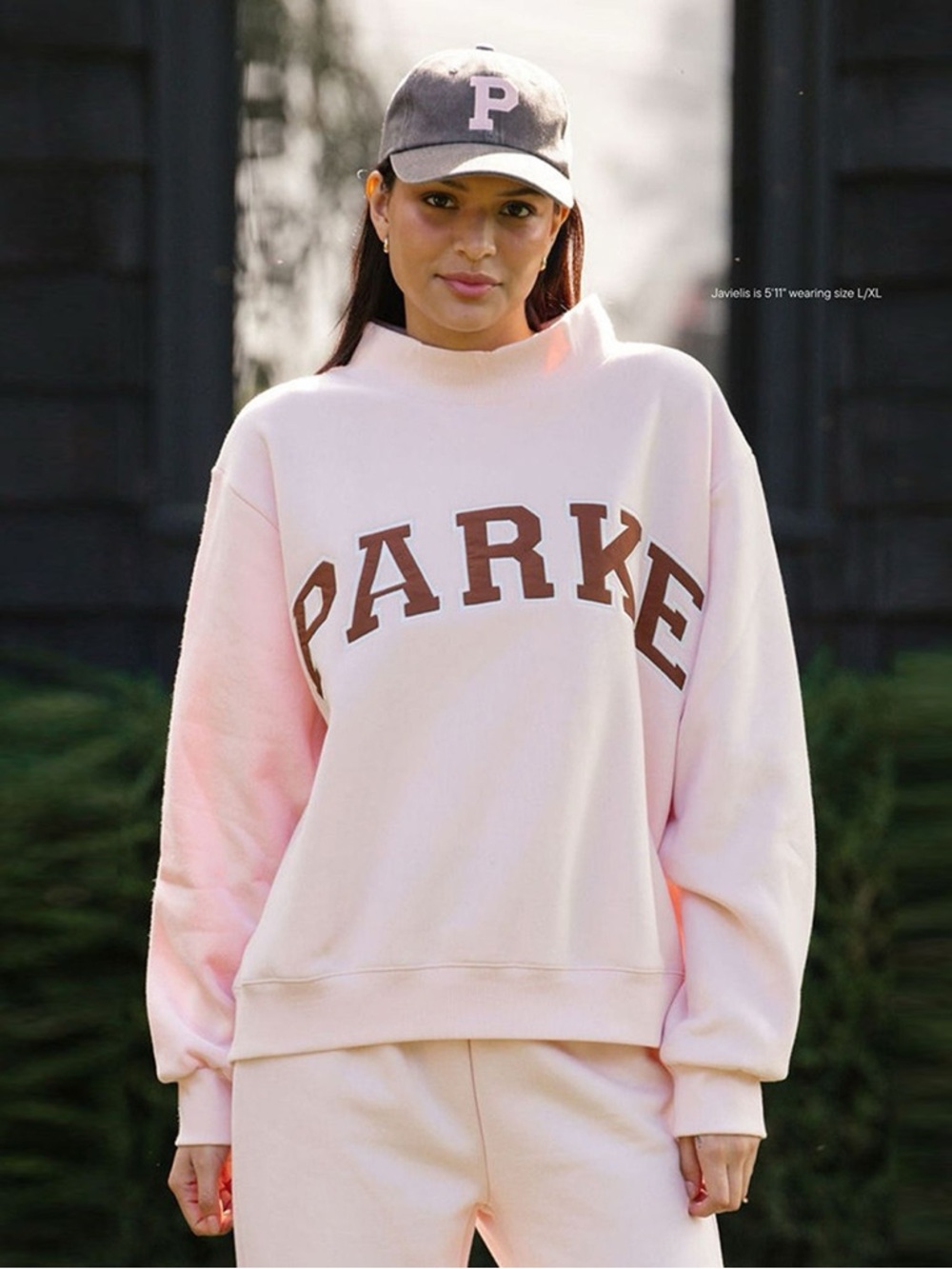 Parke Women's Pink Logo Mock-Neck Sweatshirt